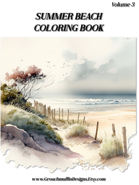 Summer Beach Volume 3 Coloring Book Spiral Bound left or Right Side  Handmade Coloring Book 75 Images A Soothing and Relaxing Hobby 