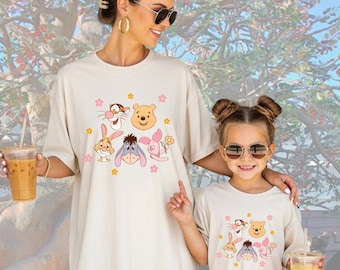 Winnie the Pooh Tee, Adult and Kids Hundred Acre Woods T-Shirt, Mommy & Me Disneyland Disney World Outfit, Piglet, Eeyore, Rabbit, Tigger