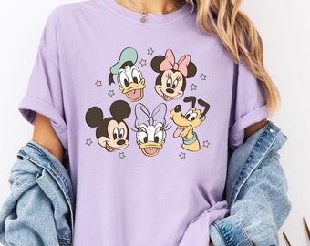 Pastel Pals Lavender Tee, Fab Five Disney T-Shirt, Mickey, Minnie, Donald, Daisy, Pluto, Disney Vacation