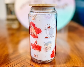 Little Mermaid Glass Cup, 90s Disney, Ariel and Friends