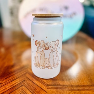 Simba and Nala Glass Cup, The Lion King Magical Coffee Cup, Disney Movie Glassware, 90s Movies, Disney Kitchen