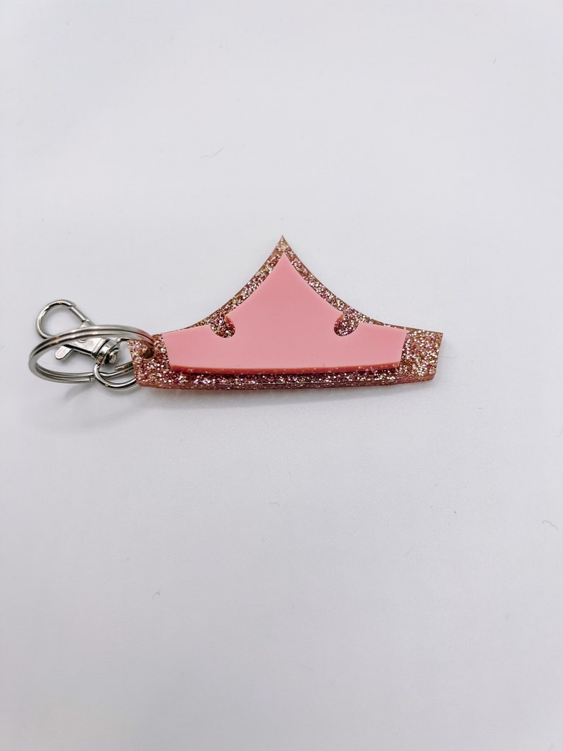 Princess Crown Bag Charms, Rapunzel, Elsa, Tiana, Aurora Keychain, Acrylic Keychain, Gift Ideas, Disney Accessories image 5