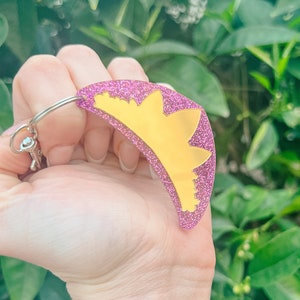 Princess Crown Bag Charms, Rapunzel, Elsa, Tiana, Aurora Keychain, Acrylic Keychain, Gift Ideas, Disney Accessories image 9