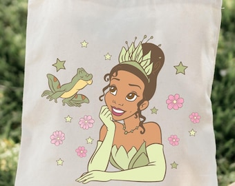 Tiana Inspired Tote, Princess and the Frog Tote Bag, Disney Inspired Canvas Tote, Princess Tote, Park Bag