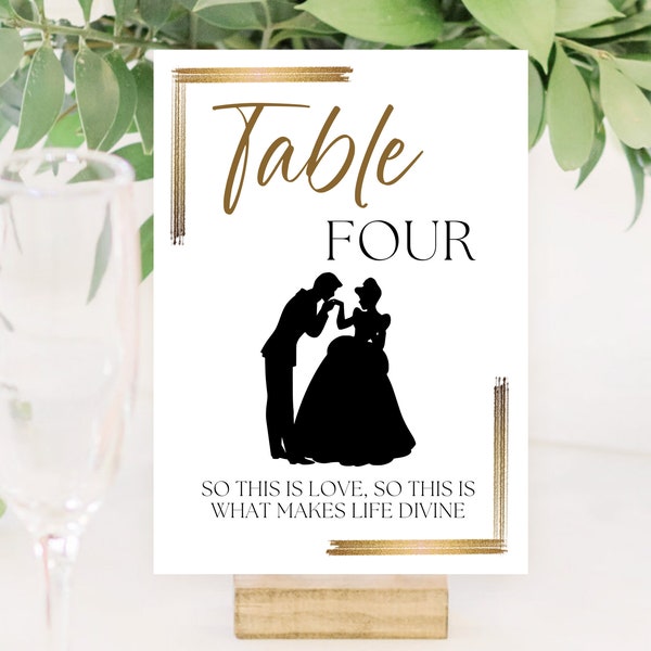 Editable Fairytale Storybook Wedding Table Numbers, Printable Table Numbers, Magical Wedding Decor, Love Quotes, Customizable Table Numbers