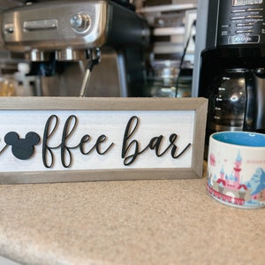 Coffee Bar Sign, Mickey Mouse Coffee Bar Sign, Disney Home Decor ...