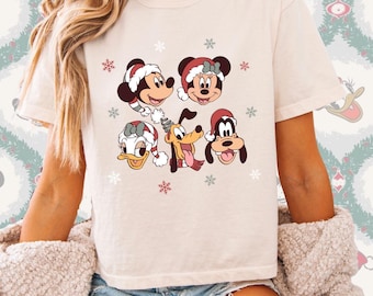 Mickey and Friends Christmas Crop and Crewneck, Fab Five Holiday Shirt, Disney Christmas Sweater