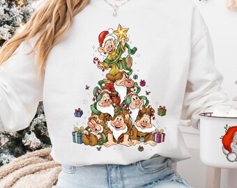 Seven Dwarves Christmas Crop and Crewneck, Snow White Holiday Shirt, Disney Christmas Sweater
