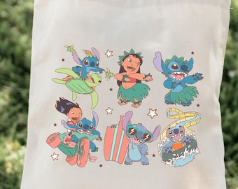 Lilo and Stitch Tote Bag, Disneyland Purse, Tropical Hawaii Tote Bag