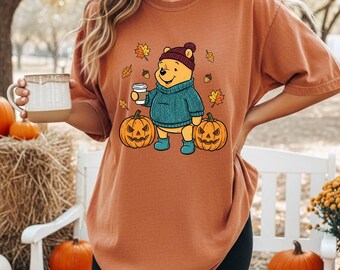 Winnie the Pooh Fall Shirt, Sweater Weather Tee, Disney Halloween Shirt, Autumn Outfit