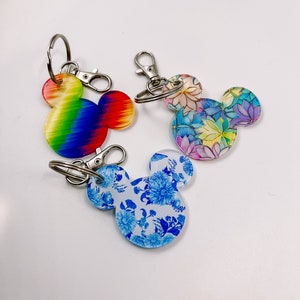 Mickey Mouse Keychain, Springtime Pastel Keychain, Pride Rainbow Keychain, Blue Aesthetic, Acrylic Bag Charm, Gift Ideas, Disney Accessories