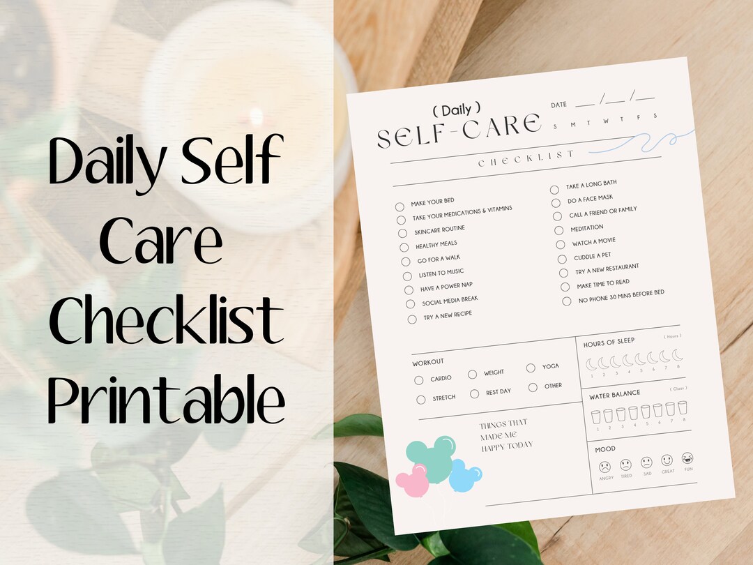 Self Care Tracker, Fun Habit Tracker, Daily Self Care Checklist - Etsy