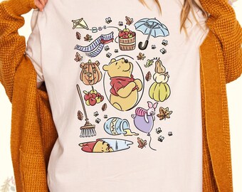 Hunny Season Shirt, Winnie the Pooh Collage Tee, Disney Halloween Shirt, Fall Outfit