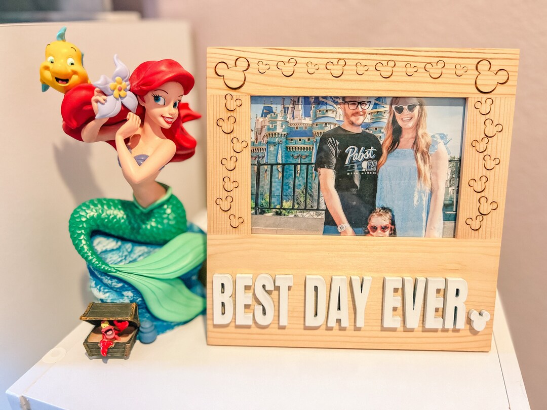 Disney Best Day Ever Picture Frame, Engraved Mickey Head Picture Frame