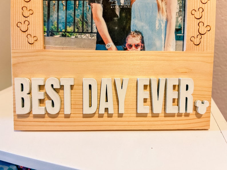 Disney Best Day Ever Picture Frame Engraved Mickey Head Etsy