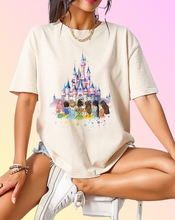 Fairytale Princess Castle T-Shirt, Magical Disney Crewneck, Adult Disney Princess T-Shirt or Crewneck, Ariel, Snow White, Cinderella, Belle