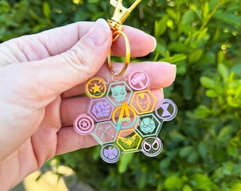 Avengers Assemble Pastel Bag Charm, Superhero Keychain, Disney Accessories, Marvel Bag Charm