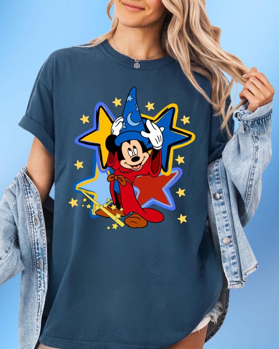 Sorcerer Mickey Shirt, Adult Fantasia T-Shirt, Disneyland Disney World Outfit