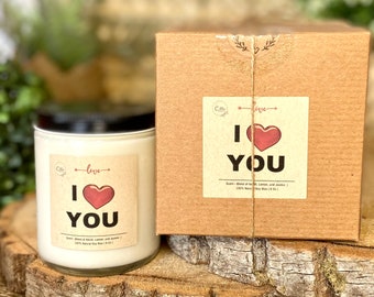 I love you Soy Wax Candle | Custom Candle | Gift for her |8 oz | Personalized Soy Candle |  Mothers day gift |Housewarming Gift | Gift |