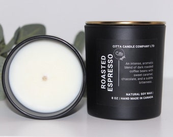 Espresso 8 oz Handmade Natural Soy Wax Candle |Gift Idea | Home Decor | Vegan Candle | Christmas Gift | Fall candle | Birthday Candle Idea