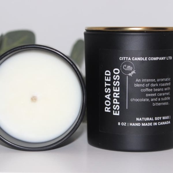 Espresso 8 oz Handmade Natural Soy Wax Candle |Gift Idea | Home Decor | Vegan Candle | Christmas Gift | Fall candle | Birthday Candle Idea