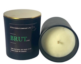 BRUT 8 Oz Handmade Soy Luxury Candle | Gift Idea | Home Decor | Vegan Candle | Christmas Gift | Fall candle | Birthday Candle Idea