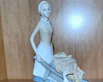 Lady with Wagon Figurine