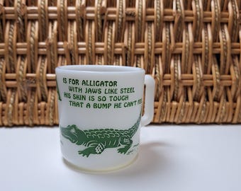 Hazel Atlas A is for Alligator Child's Mug 1950s