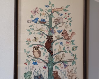 Watercolor "Tree of Life" Framed Art
