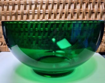 Anchor Hocking Emerald Green Punch Bowl Set - 1950s