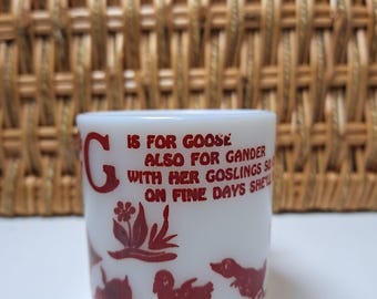 Hazel Atlas Child's Cup 1950s G is for Goose