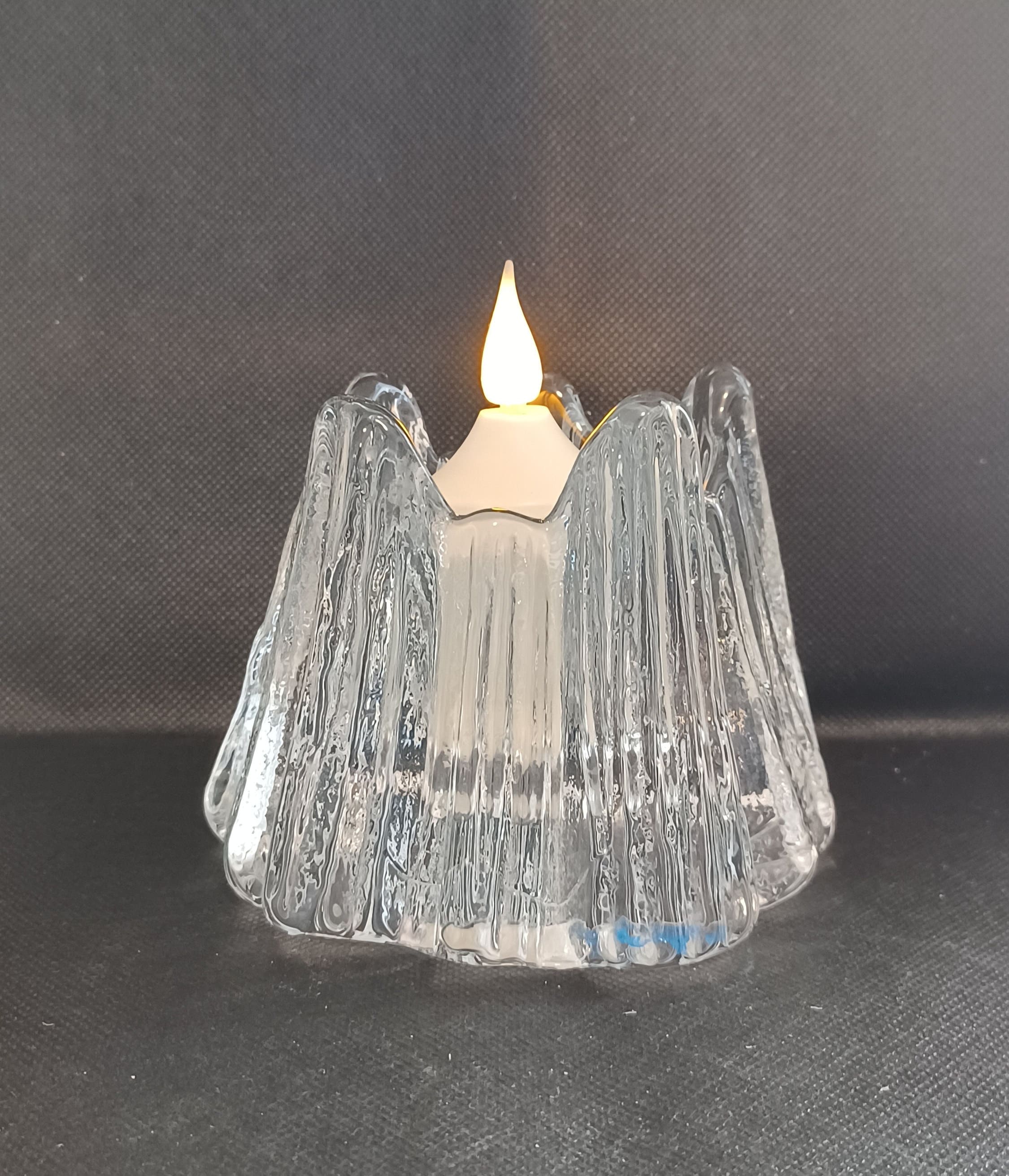 nybro sweden ニーブロー クリスタル ボルケーノ キャンドルホルダー Vintage Nybro Sweden Crystal Iceberg volcano Candle Holder