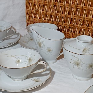 Mikasa Riva 5204 Cups, Saucers, Creamer and Sugar set