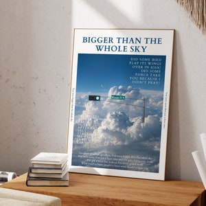 Bigger than the whole sky, Midnights album merch, Lyric Poster, wall art, Print poster,  dorm room,  bedroom