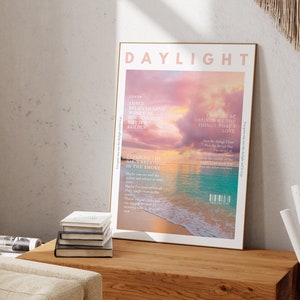 Daylight, lover album merch, Lyric Poster, wall art, Merch Print poster,  dorm room,  bedroom