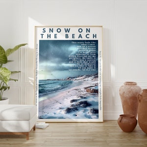 Snow On The Beach Poster,  (feat. More Lana Del Rey), Midnights album, Digital Lyric Poster, wall art, poster,