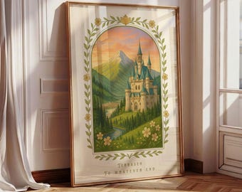 TOG Print - Terrasen Art, Fantasy Bookish Wall Poster, Book Lover Gift, Book Quote: To Whatever End, Reading Merch Art, Throne of Glass Art