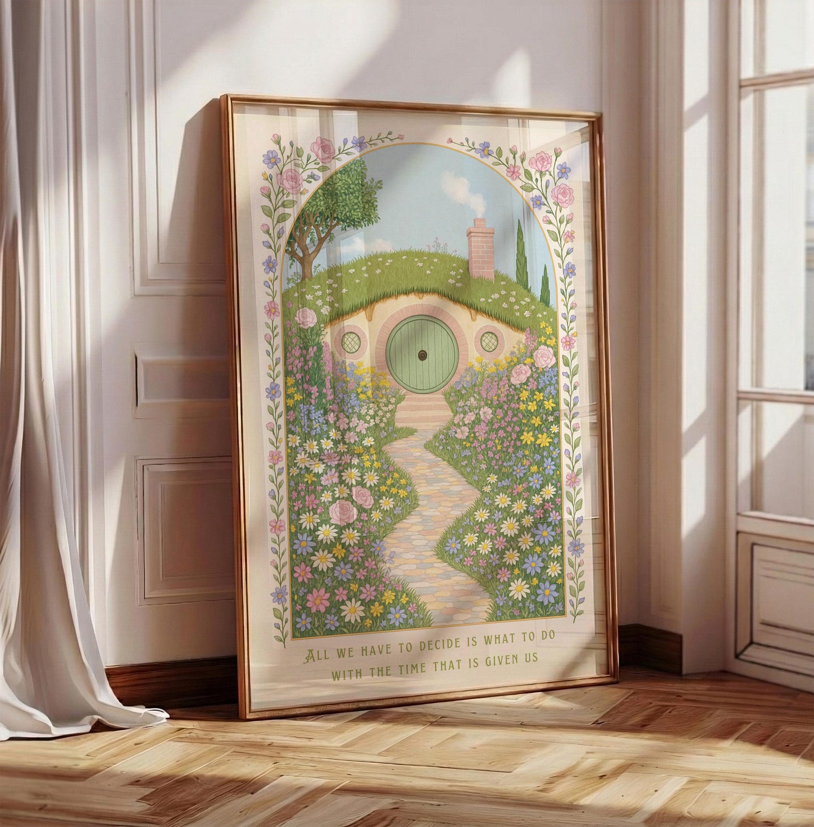 All We Have to Decide Quote Print Fantasy Wall Art