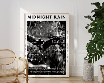 Midnight Rain poster, Midnights album printable, Lyric Poster, wall art, He was sunshine, I was midnight rain