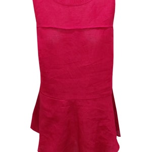 Linen sleeves top/One front pocket top