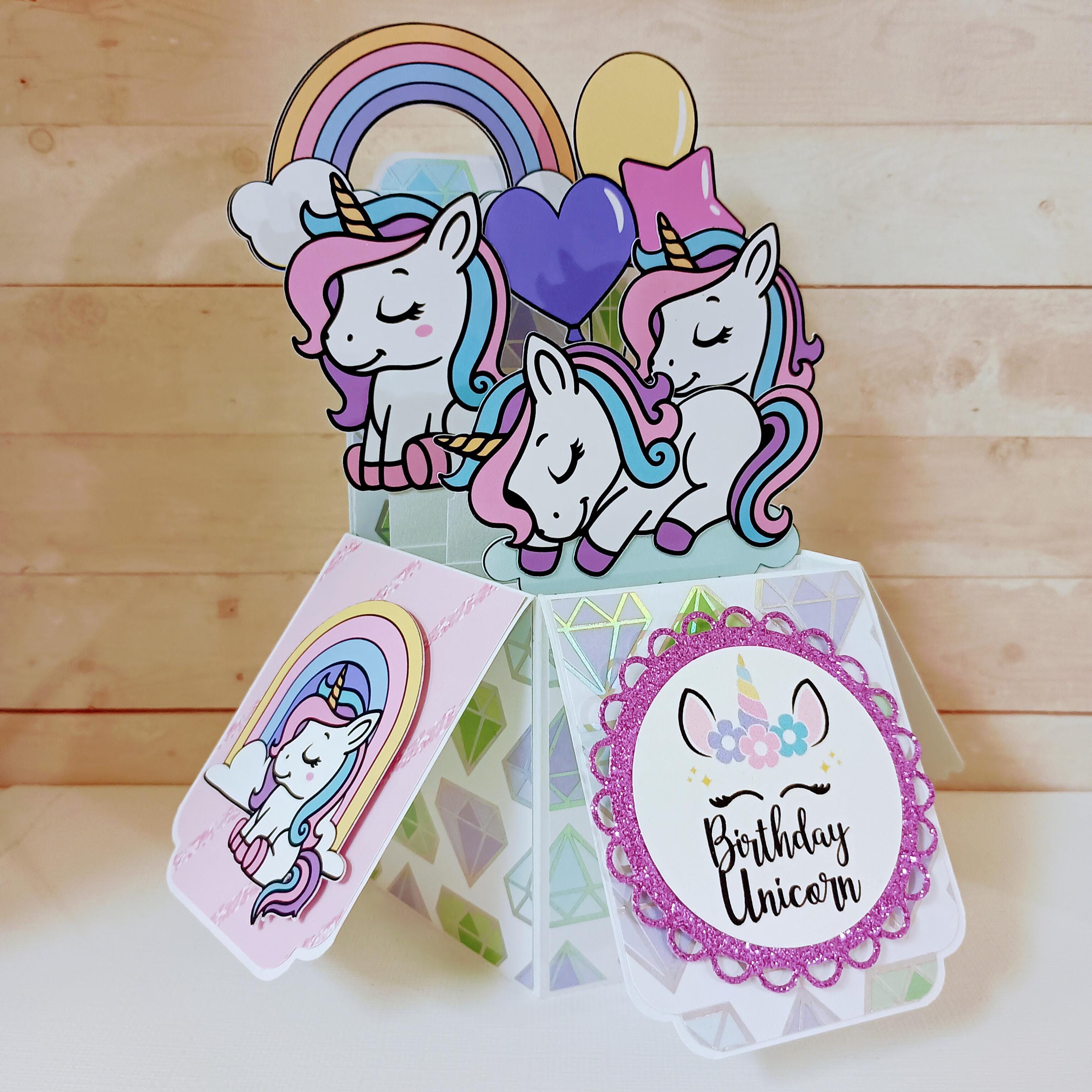 Handmade Birthday Card: Unicorn 3D Pop up Box Card - Etsy