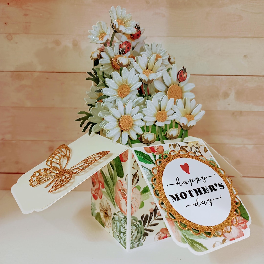 Daisy Handmade Birthday Pop up Box Card: 3D Greeting Card - Etsy