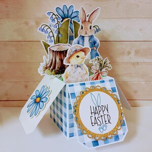 Easter Bunny & Chick Handmade Pop Up 3D Box Card