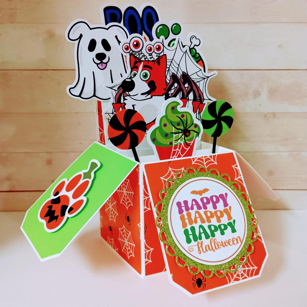 3D Pop-up Happy Birthday Card: Corgi Dog Handmade Box Card - Etsy