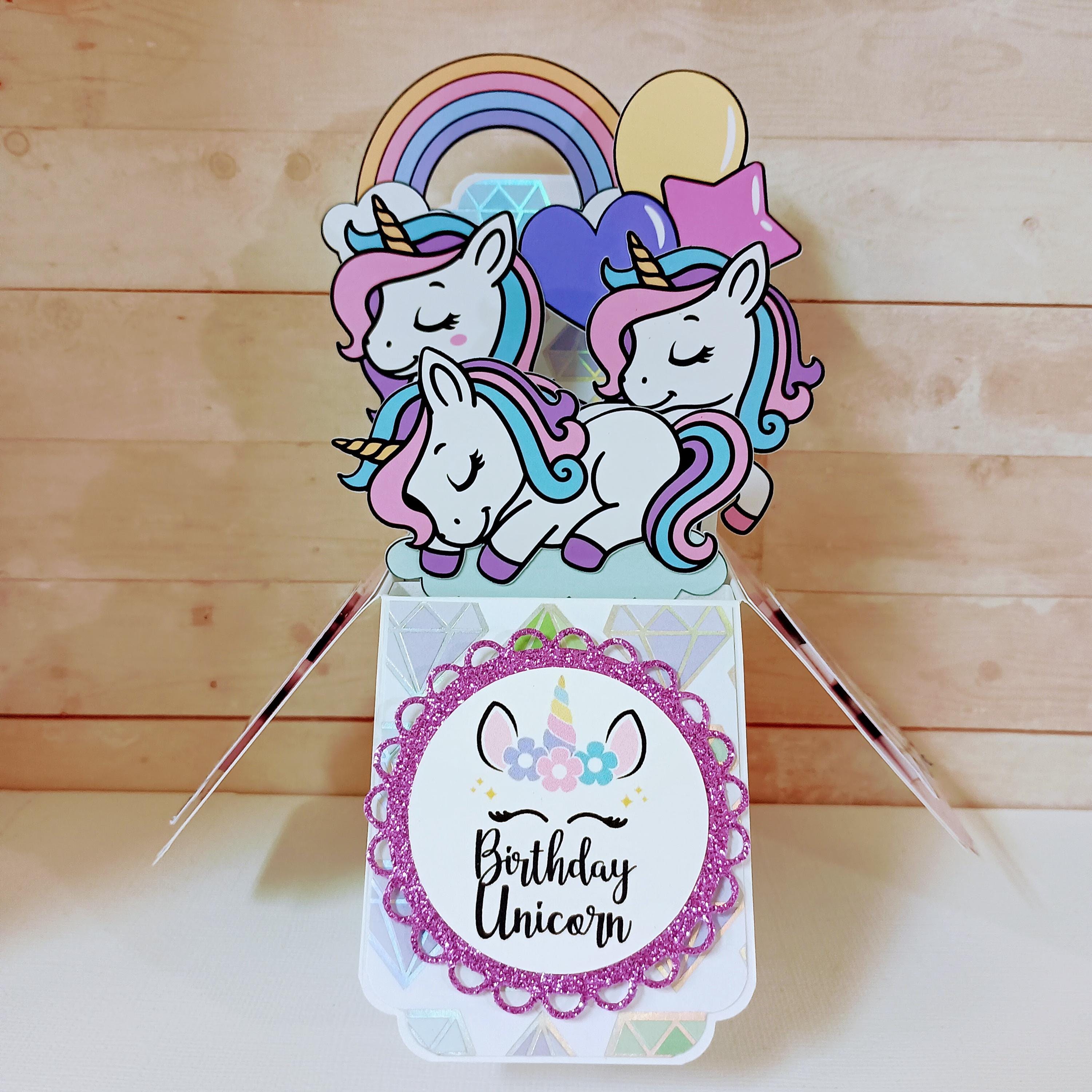 Handmade Birthday Card: Unicorn 3D Pop up Box Card - Etsy