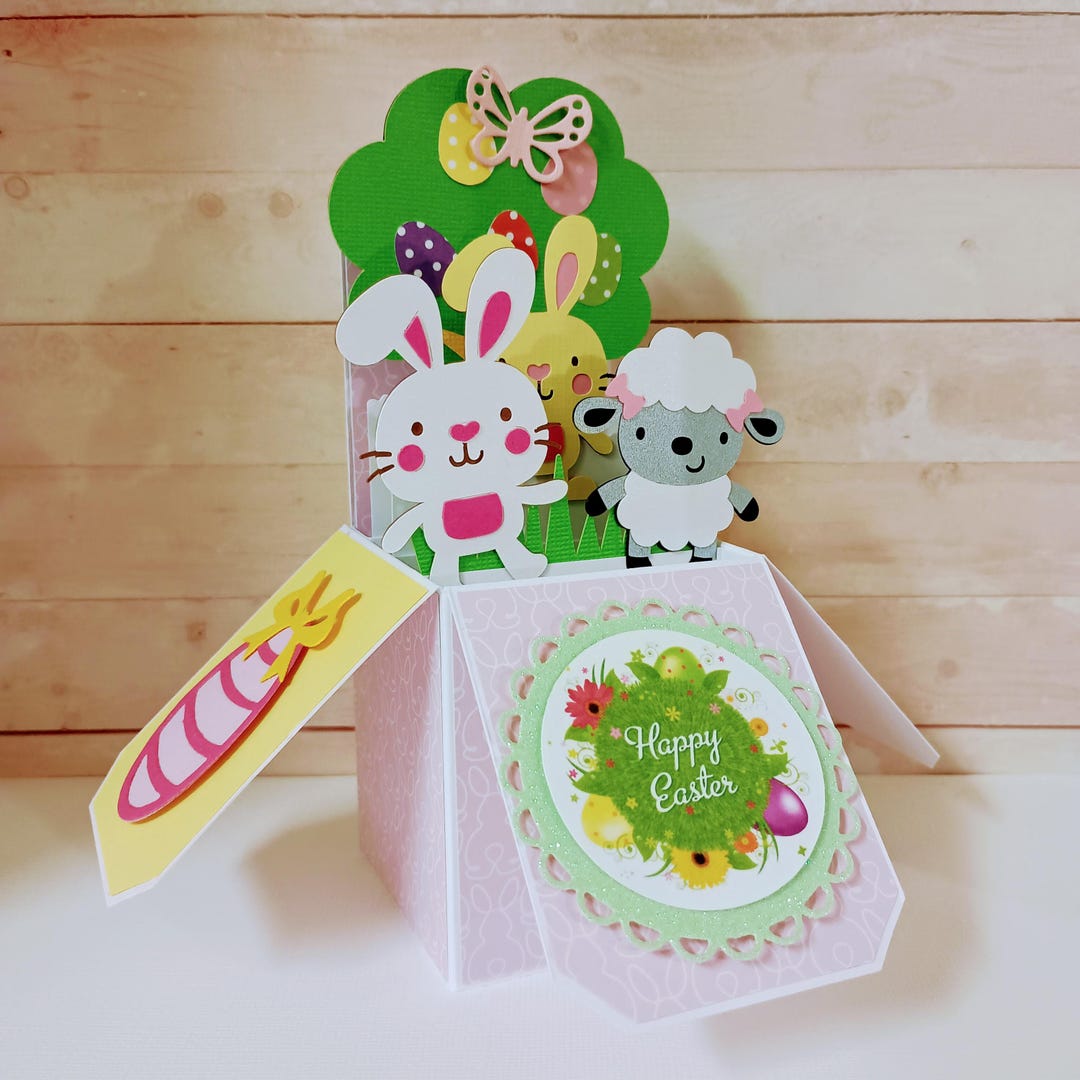 Handmade Easter Pop up Card: Bunny & Lamb 3D Box Card - Etsy
