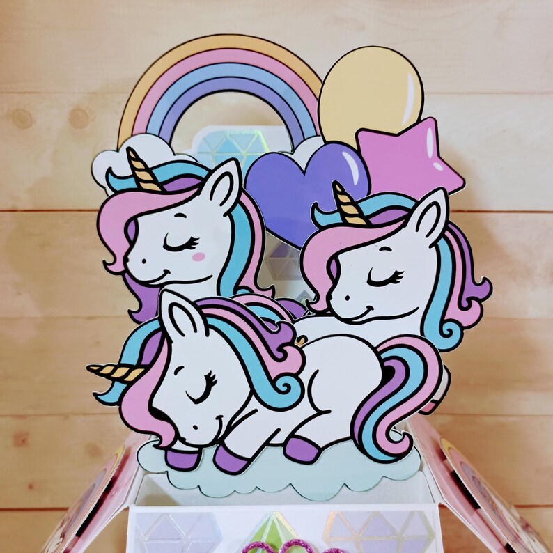Handmade Birthday Card: Unicorn 3D Pop up Box Card - Etsy