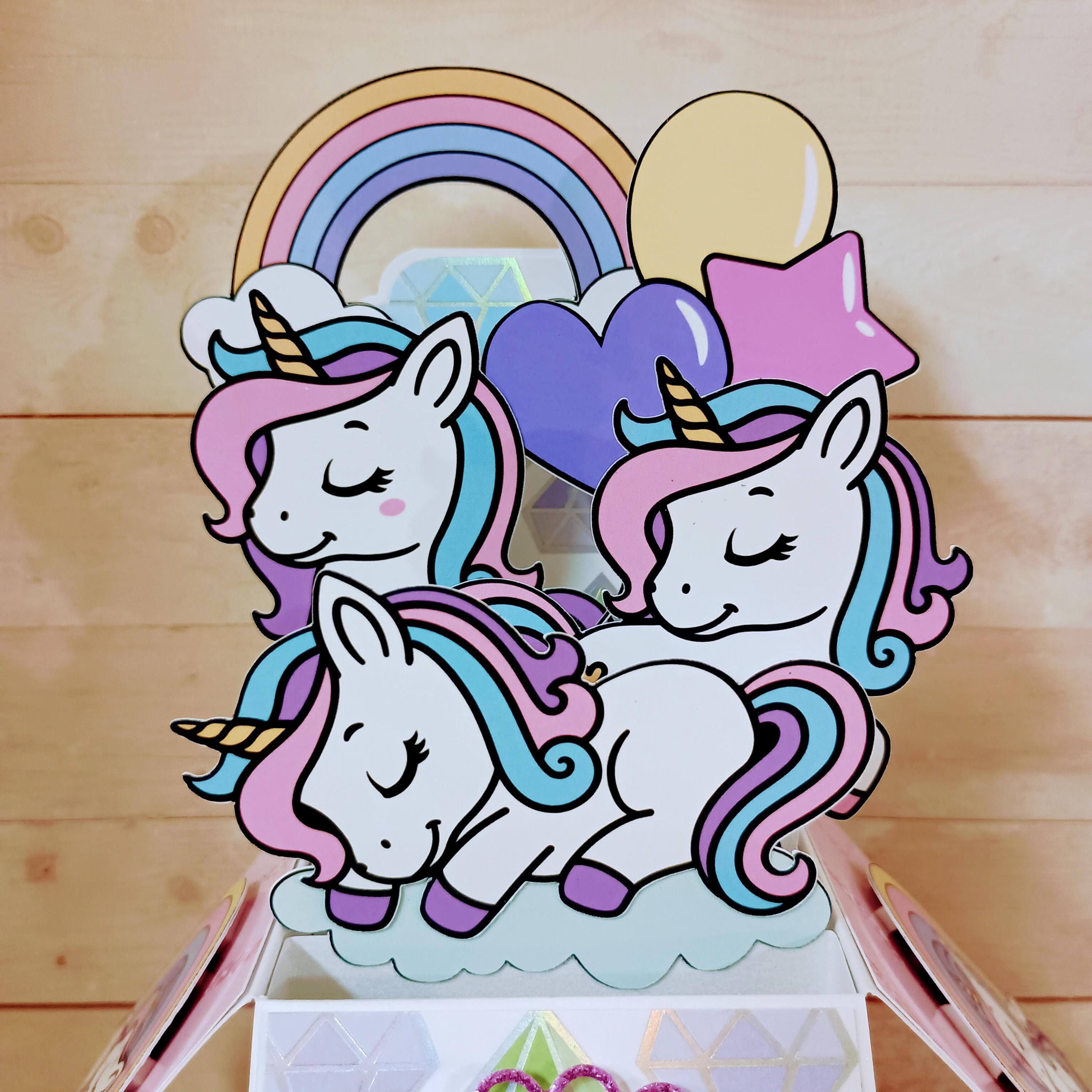 Handmade Birthday Card: Unicorn 3D Pop up Box Card - Etsy