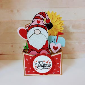 Carte de Saint-Valentin, Carte de nain de la Saint-Valentin, Carte de nain, Carte de boîte pop-up 3D, Carte de nain 3D, Carte de boîte faite main, Carte de voeux