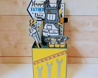 Handmade Toolset 3D Pop Up Father's Day Card